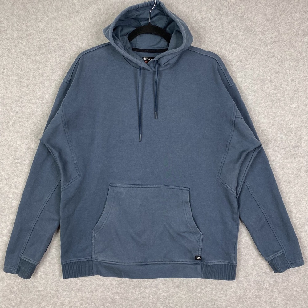 686 Sweatshirt Mens L Blue Everywhere Performance Double Knit Hoodie Pullover